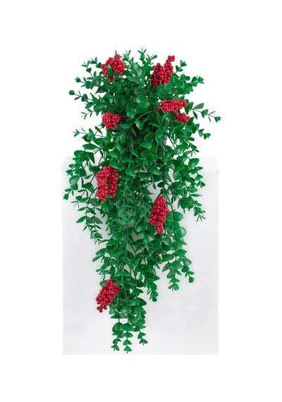 Mini Siyah Plastik Saksıda Kokinalı Sarkan Yapay Yılbaşı Çiçeği