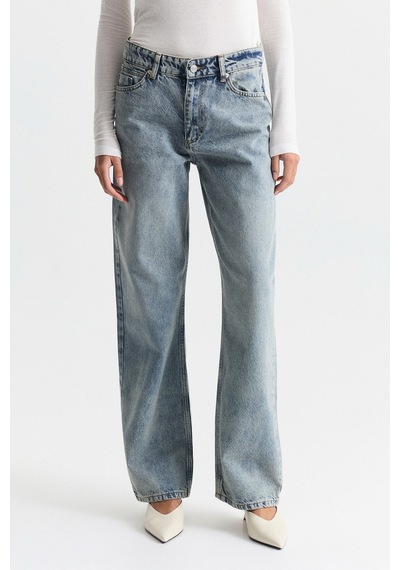 Antioch Yüksek Bel Straight Fit Jean Açık Mavi