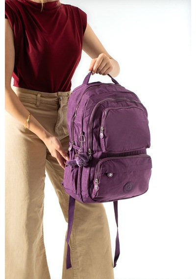 Ultra Hafif Çok Cepli Su Geçirmez Sırt Çantası Unisex Mor Model: 571-2h