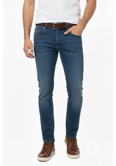 Erkek Comfort Fit Jeans Pantolon 1601 Bgl-st04969 Mavi - Yeşil