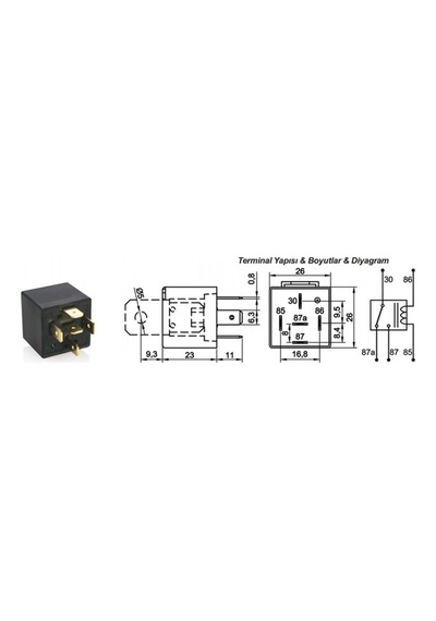 24V Röle 5 Uçlu 30 A/20 A Çift Platin 87A Su Geçirmez Ayak N11.2147