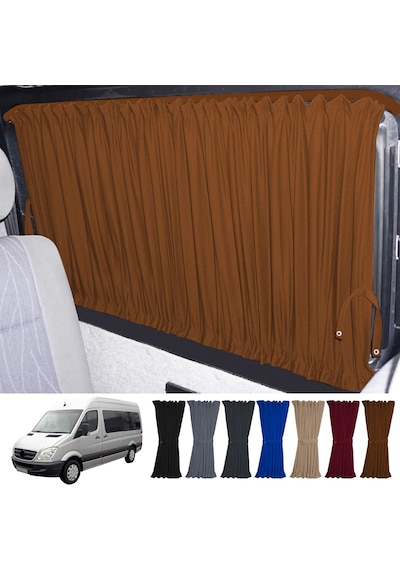 Pandami Mercedes Sprinter W906 Uzun 2006-2018 Uyumlu Taba Raylı Oto Perde Takımı