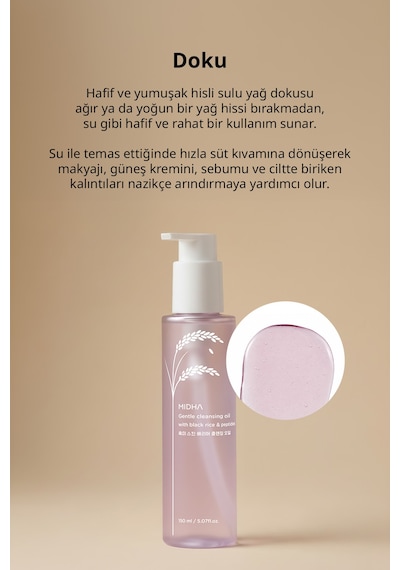 Midha Gentle Cleansing Oil Black Rice & Peptides 150 ML