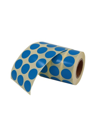 Renkli Kuşe Rulo Çap Etiketi 25mm X 25mm 2500 Adet Yan Yana 3 Lü
