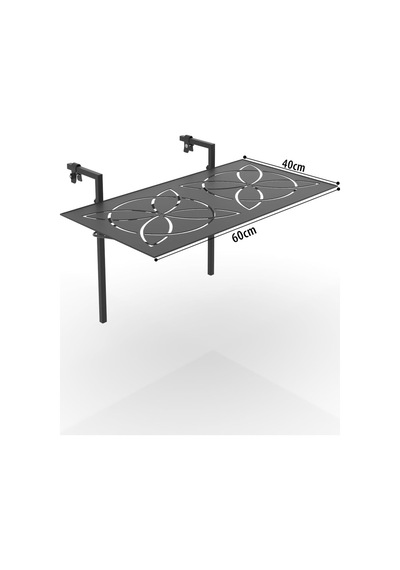 Lazer Kesim Katlanır Metal Balkon Masası Çok Renkli