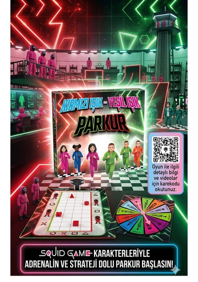 Can Yıldız Squid Game Kırmızı Işık Yeşil Işık Parkur Masa Oyunu - Squid Game Aile Ve Arkadaş Strateji Oyunu