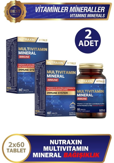 Nutraxin Multivitamin Mineral Immune 60 Tablet 2 Adet