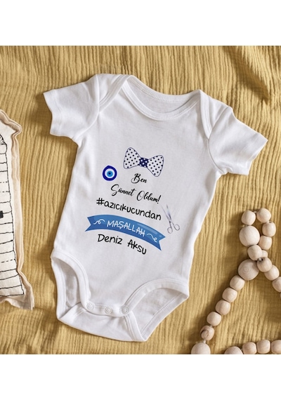 Bk Gift Bk Kids İsimli Sünnet Tasarımlı Bebek Body Zıbın - Model 2 0-3 Ay Sarı