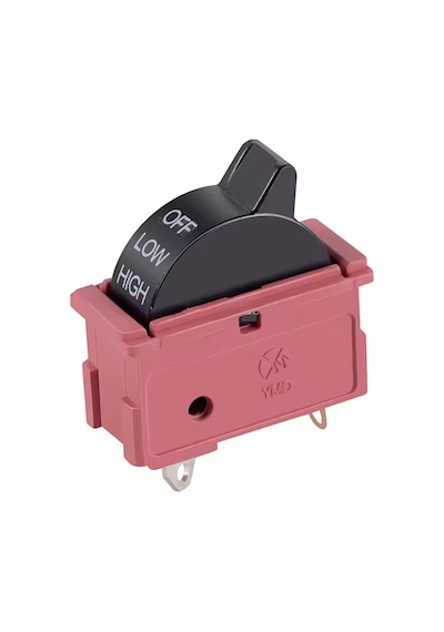 KND-3-F Saç Kurutma Anahtarı – 3 Bacaklı, Kırmızı/Siyah, 10A 250V