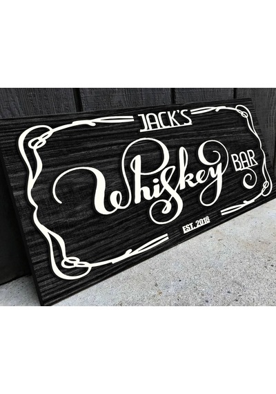 Bk Gift Kişiye Özel Kabartma Tasarım Siyah Ebony Ahşap Bar Tabelası, Home Bar Tabela, Rustik Ev Dekorasyonu, Duvar Dekoru-9 46 X 23 Cm Bitmeyen130908 93756 Bk Gift