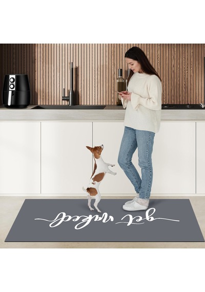 Dijital Kaymaz Yıkanabilir Mutfak Banyo Salon Paspas Halısı Trend Modern Al4012 Mavi