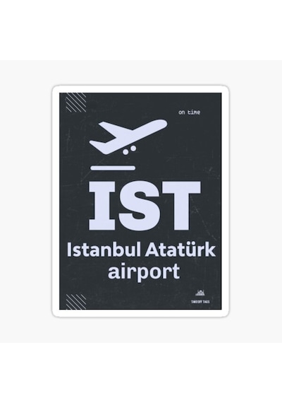 Istanbul Atatürk Hava Limanı 14 Cm 2 Adet Sticker