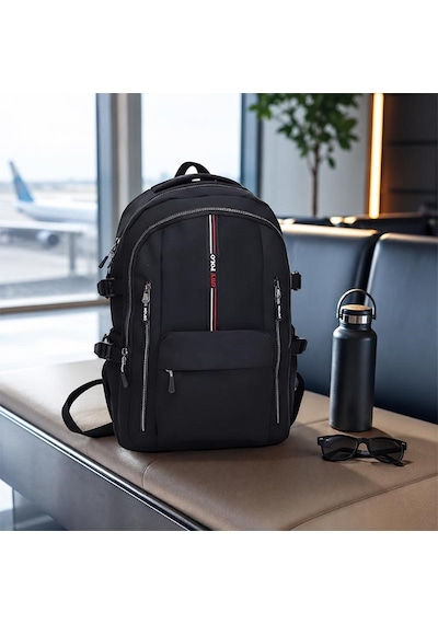 Unisex Çok Bölmeli Okul Sırt Çantası Ortaokul, Lise, Seyahat Ve Outdoor Siyah