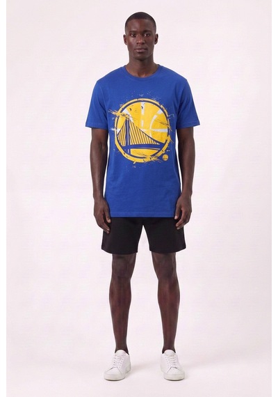 Usa Golden State Mavi Dar Kalıp Erkek T-shirt 11279 Siyah