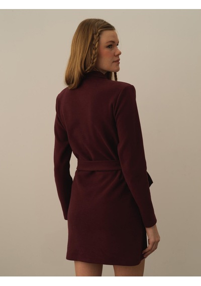 Xint Bordo Regular Fit Pamuklu Elbise 286202