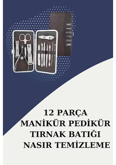 12 Parça Paslanmaz Çelik Kompakt Ve Taşınabilir Manikür Makası Tırnak Makası 53502420