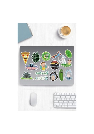 Rick And Morty Temalı Sticker Seti, Laptop Ve Telefon İçin Uygun Abanoz