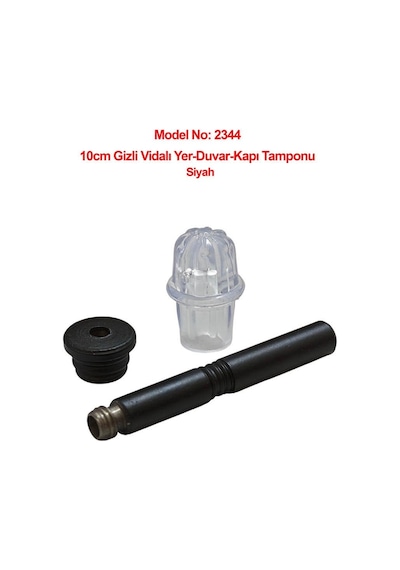 Gizli Vidalı 10cm Duvar Veya Kapı Tamponu Stoperi Siyah 5li Paket