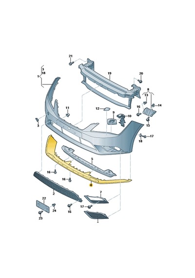 Seat Leon 2013-2016 Ön Tampon Plastik Alt Spoyleri 5f0805903