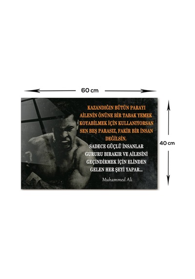 Decorita Kişisel Gelişim Cam Tablo Muhammed Ali