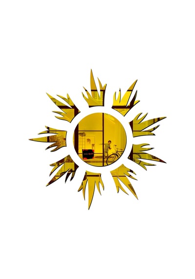 Güneş010 Model Modern Tasarım Mdf Üzeri Akrilik Duvar Dekorasyon Ürünleri Gold Renk 50 X 50 Cm