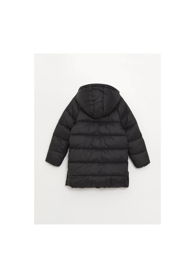 LC Waikiki Lcw Kids Siyah Kapüşonlu Kız Çocuk Şişme Mont