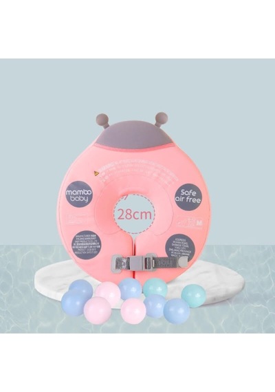 Mambobaby Emniyet Kemerli Bebek Yüzme Boyun Simidi Pembe 001