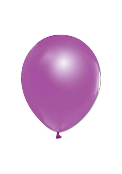 Balon Baskısız Metalik 10  Adet Mor