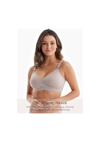 Momcozy Dikişsiz Emzirme Sütyeni, Kablosuz, Pedli, Yumuşak Ve Rahat Bralet Gri