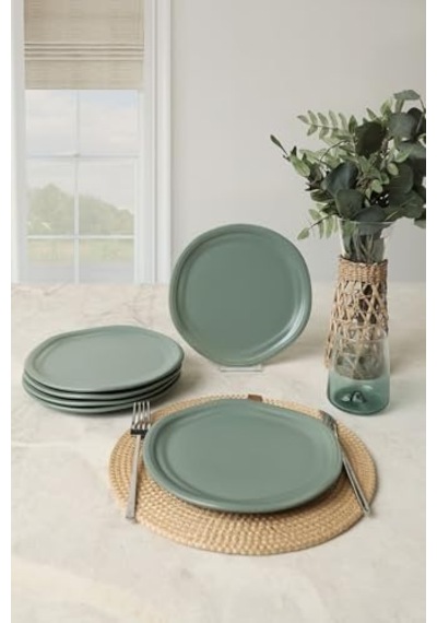 Mat Yeşil Bloom Pasta Tabağı 24 Cm 6 Adet 322 Açık