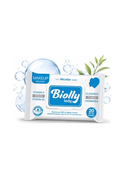 Biolly Micellar Makyaj Temizleme Mendili 20 Yaprak - Koli 24 Adet