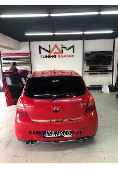 Hyundai İ20 09-14 Arası Arka Tampon Eki Difüzör Çift Egzoz Çıkış