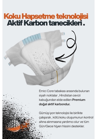 Lorina Aktif Karbon & Gümüş İyon Destekli Bel Bantlı Hasta Bezi Large 24 Lü Bariyer Kremi Hediyeli L