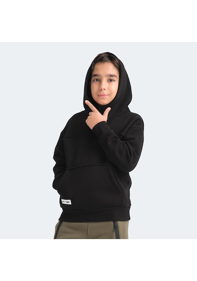 Slazenger LENE Çocuk Kapüşonlu Cepli Siyah Sweatshirt
