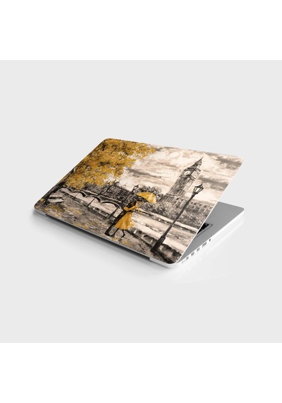 Laptop Sticker Bilgisayar Notebook Pc Kaplama Etiketi Londra Sarı