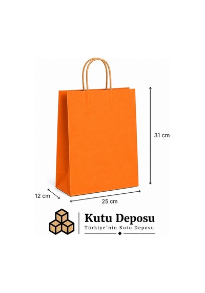 25x31x12 Cm Kraft Turuncu Poşet 25 Adet