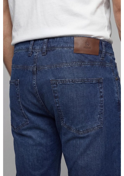 Bisse Lacivert Doğal Pamuk Denim 5 Cepli Erkek Pantolon Pnj25y25101 D39