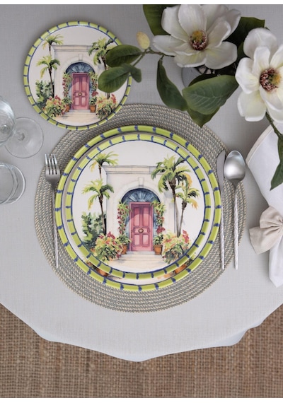 The Mia Palma Servis Tabağı 6lı Set 26 Cm Çok Renkli