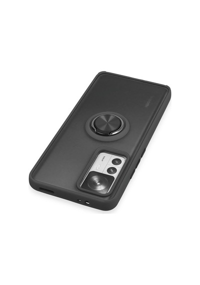 Gld-spt- Newface Xiaomi Mi 12t Pro Kılıf Montreal Yüzüklü Silikon Kapak - Siyah