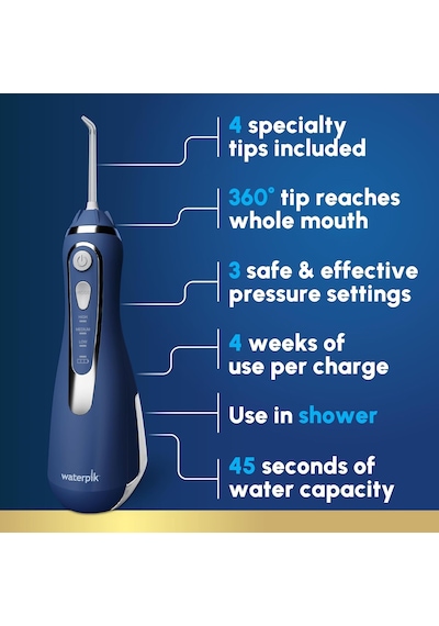 Waterpik Kablosuz Gelişmiş 2.0 Su Püskürtmeli Diş İpi, Dişler, Diş Etleri, Ortodonti Ve Diş Bakımı İçin, Seyahat Çantası