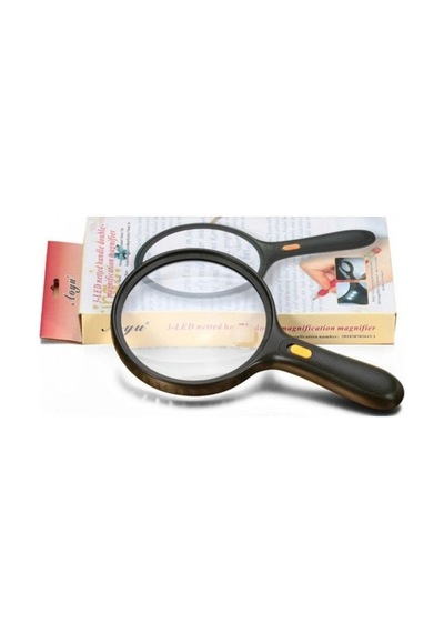 Büyüteç Profesyonel Ergonomik Optik Cam Lens Okuma 3led Işıklı 18x5x 138mm Lensli Büyüteç