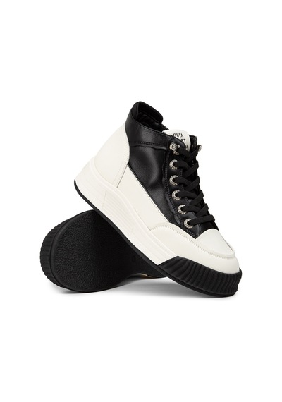 Deery Kadın Hakiki Deri Siyah High Top Sneaker Ayakkabı - 25334zsyhc01 Siyah