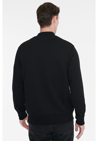 Ac&Co / Altınyıldız Classics Erkek Sıyah Pamuklu Standart Fit Normal Kesim Yarım Balıkçı Yaka Sweatshirt Siyah
