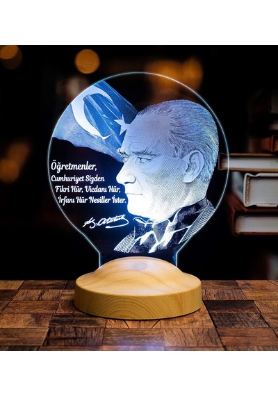 Sözleri Hediye Led Lamba Atatürk Görselli Hediyeler Çok Renkli