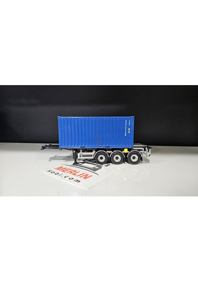 1/50 - 20 Ft Konteyner Ve Taşıma Dorsesi - 20ft Mavi Renk