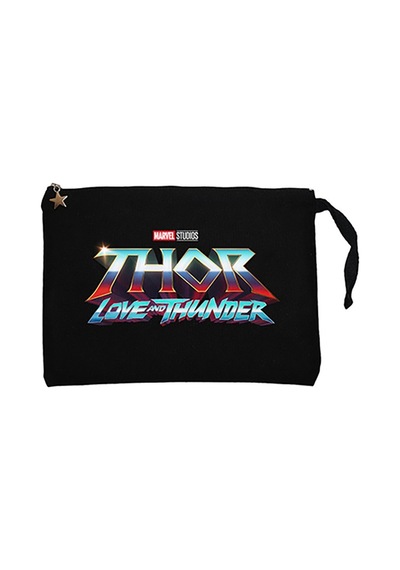 Thor Love And Thunder Logo Blue Siyah Clutch Cüzdan / El Çantası Siyah