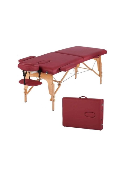 Nillflex Masaj Masası Ahşap Çanta Tipi İki Bölmeli Bordo Genel