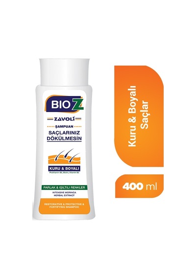 Bioz Kuru ve Boyalı Saçlar için Moringa Ekstraktlı Şampuan 400 ML