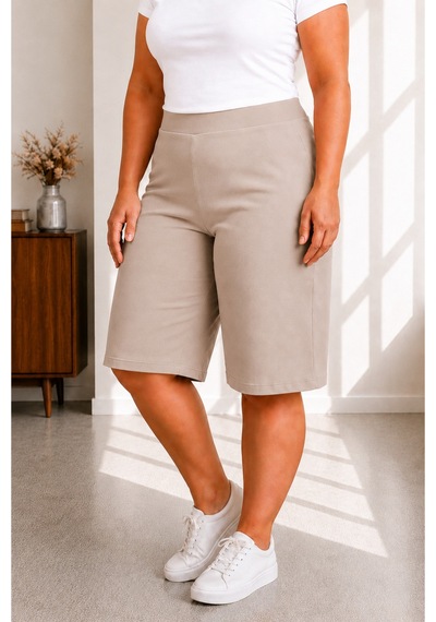 Sngl Tekstil Kadın Büyük Beden Kapri S M L Xl 2xl 3xl 4xl 5xl 6xl 7xl 8xl 9xl Bej