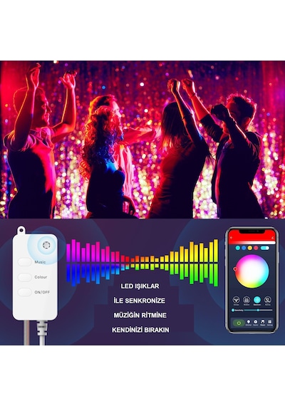 Upway Bluetooth 10 Metre Rgb Renk Değiştiren Akıllı Küre Dizili I